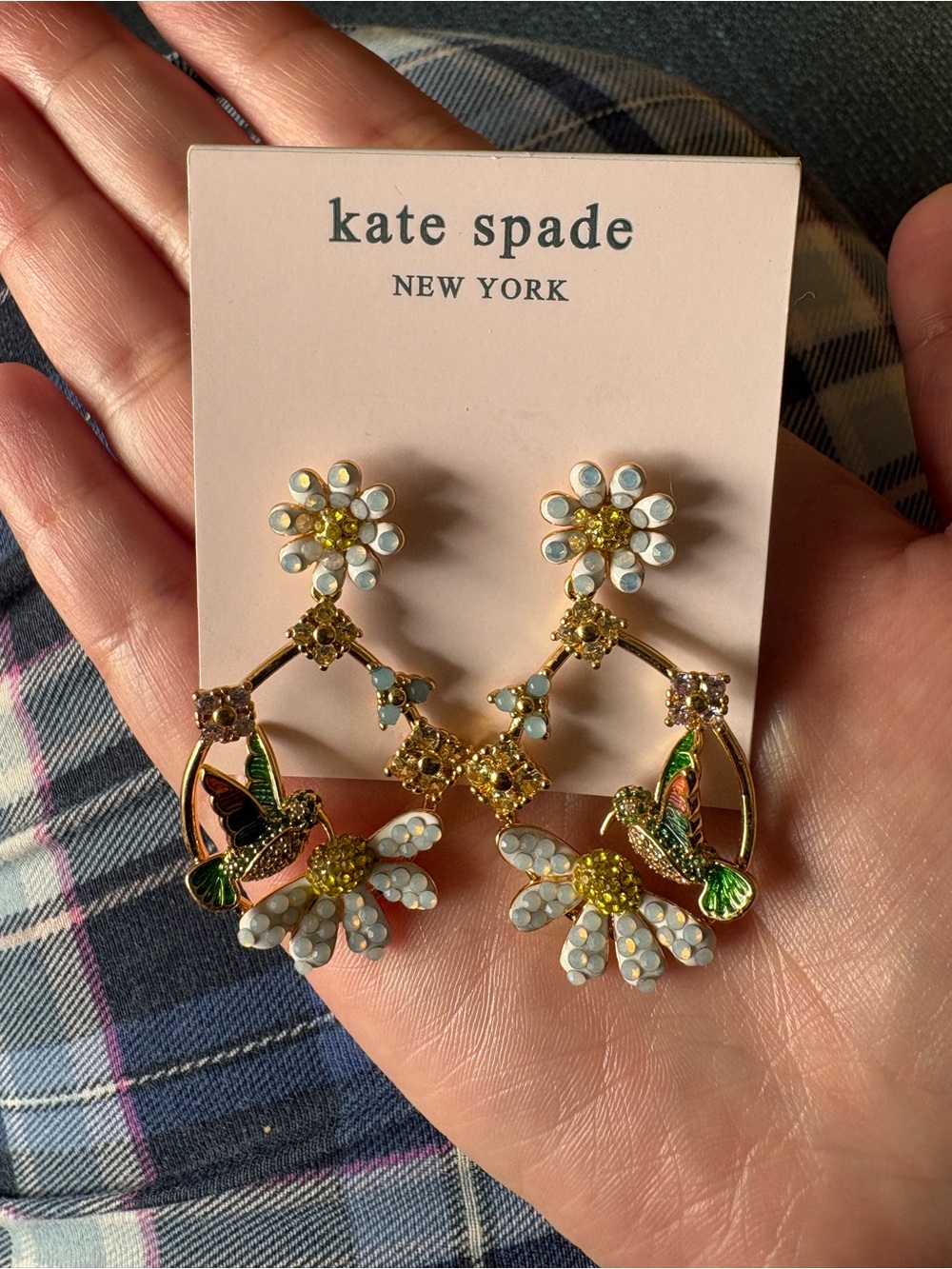 Kate Spade Floral Hummingbird Drop Earrings